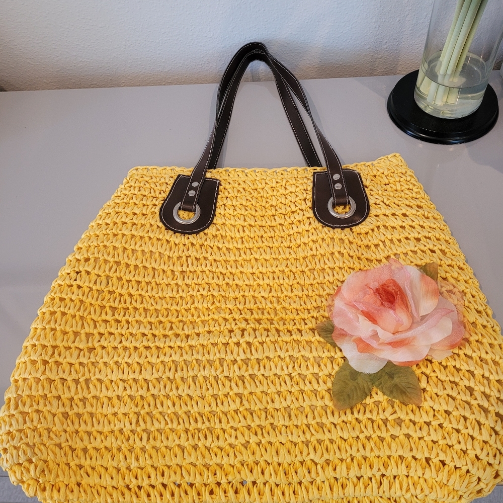 Bright Yellow recycled plastic tote